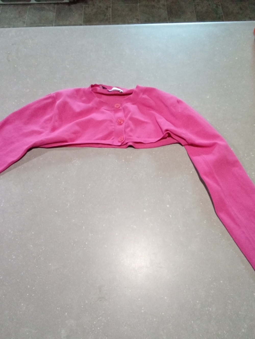 Zara Girls Medium.Pink Cropped Button-Front Bolero Cardigan